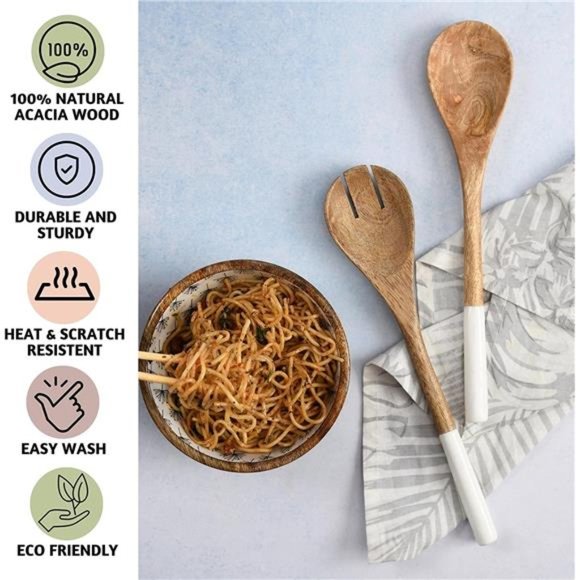 Wooden Spoons for Cooking Set for Kitchen, Non Stick Cookware Tools or Utensils - Picture 6 of 6